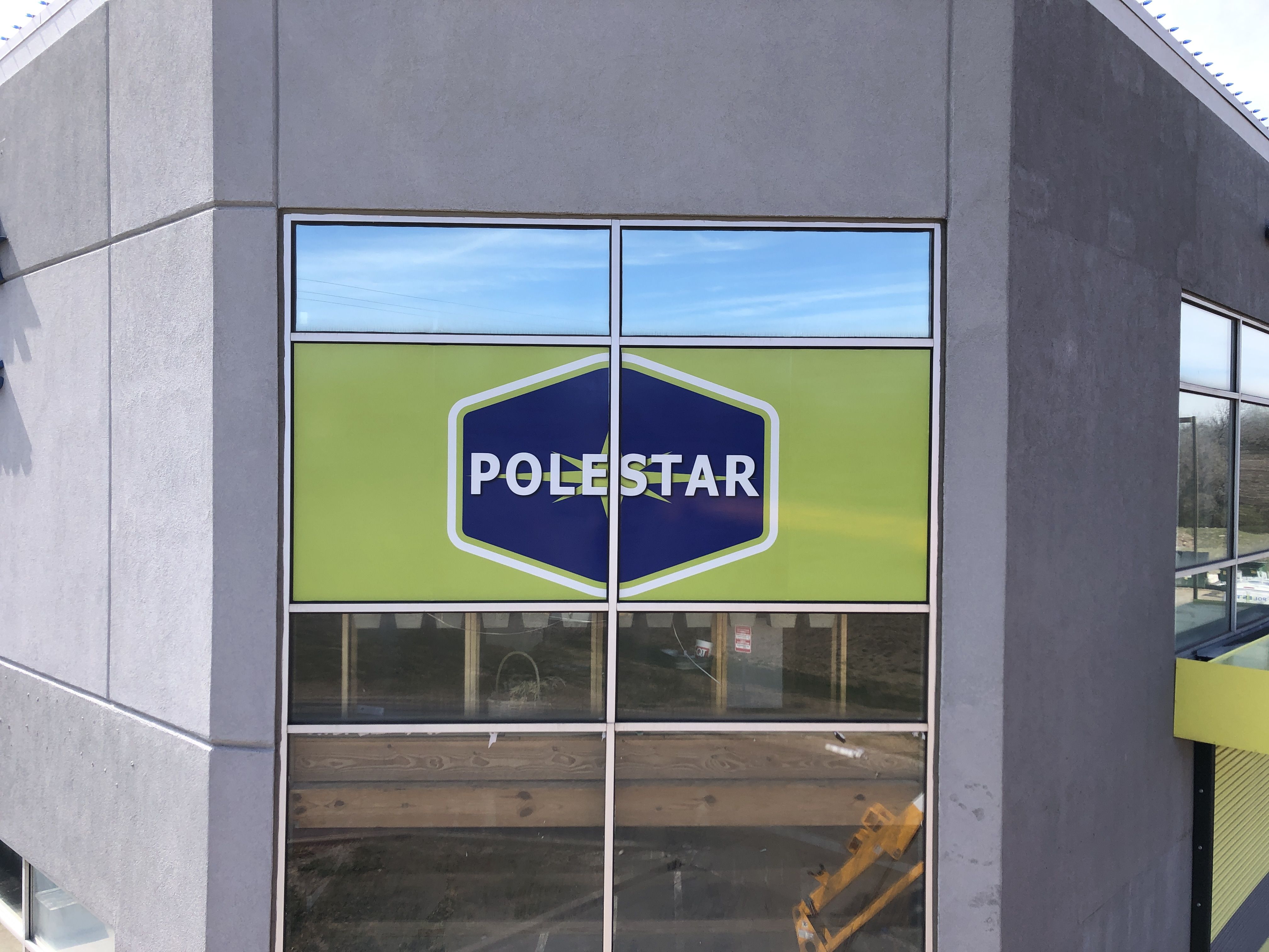 Perforated Window Vinyl Graphics for Upper Floor of Polestar Location in Merriam, Kansas
