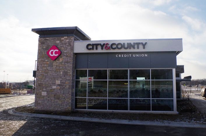 Lit Channel letters for City and County Credit Union in Woodbury, MN.