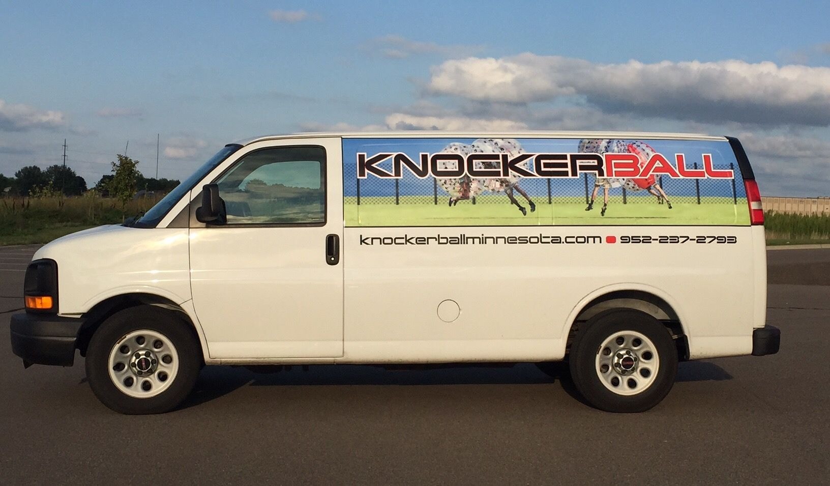 Window perf and vinyl vehicle wrap for Knockerball, Eagan MN